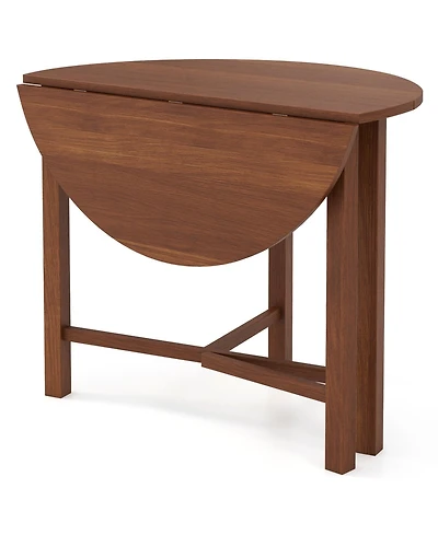 Gouun Dual Drop Leaf Dining Table in Rubber Wood
