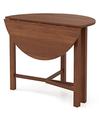 Gouun Dual Drop Leaf Dining Table in Rubber Wood