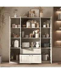 Homsee Modern 6-Door 2-Drawer Storage Cabinet
