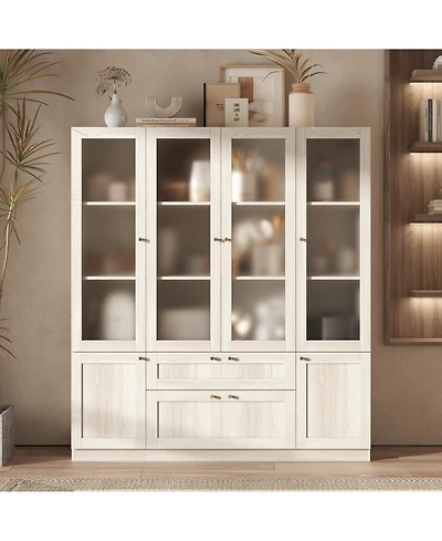 Homsee Modern 6-Door 2-Drawer Storage Cabinet