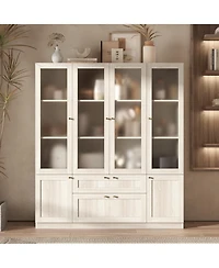 Homsee Modern 6-Door 2-Drawer Storage Cabinet