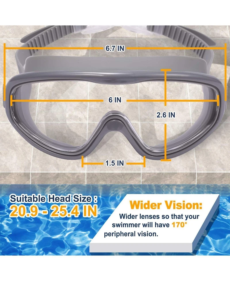 Gnuadz Swim Goggles Wide View Anti-fog Mirrored Lens 2-Pack