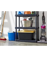 Life Story 55 Quart Plastic Stackable Storage Unit Bin, Black & Yellow (6 Pack)