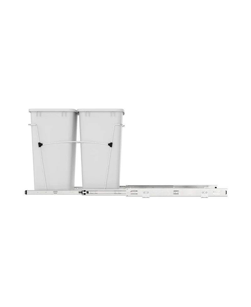 Rev-a-Shelf Double Pullout Trash Can 35 qt. for Kitchen, White, Rv-18KD-11C S