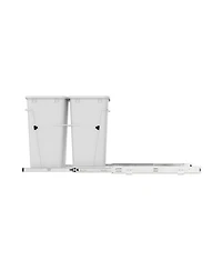 Rev-a-Shelf Double Pullout Trash Can 35 qt. for Kitchen, White, Rv-18KD-11C S