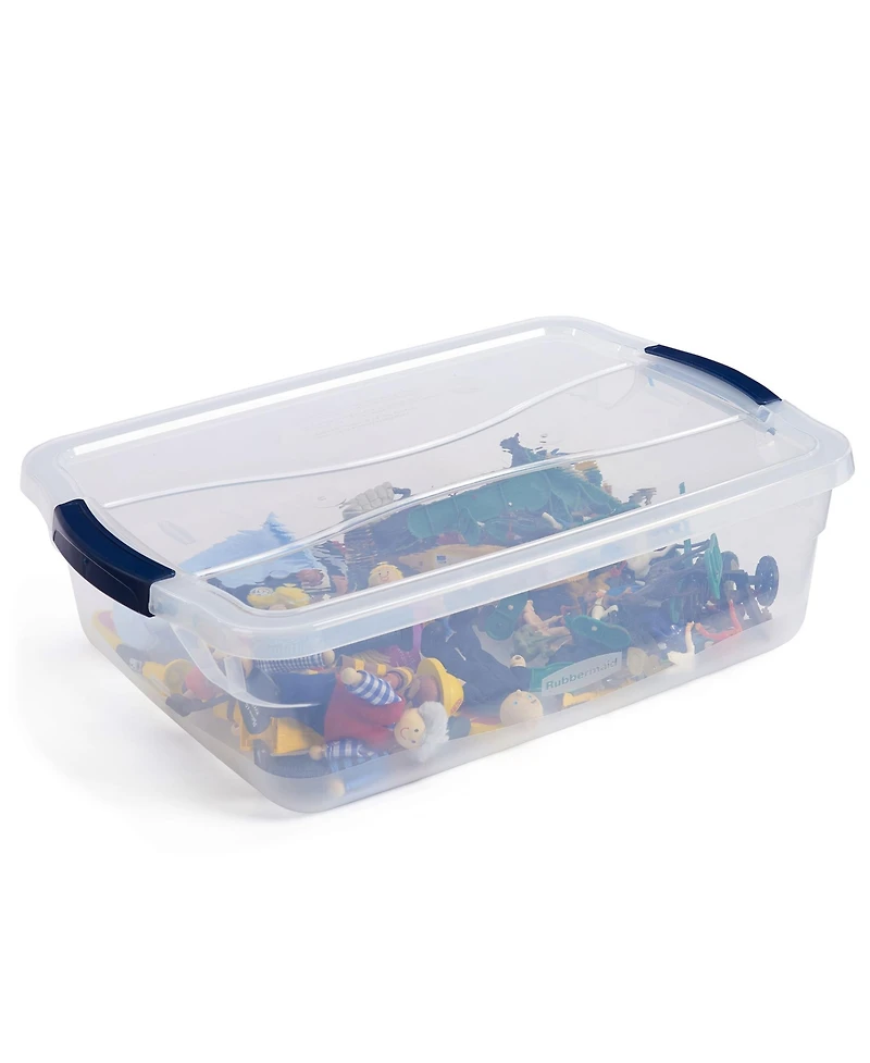Rubbermaid Cleverstore 16 Quart Plastic Storage Tote Container with Lid (6 Pack)