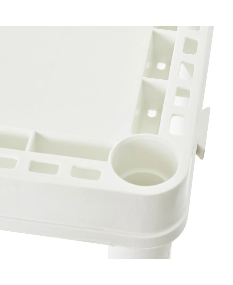 Gracious Living 4 Shelf Fixed Height Solid Light Duty Home Storage Unit, White