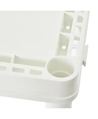 Gracious Living 4 Shelf Fixed Height Solid Light Duty Home Storage Unit, White