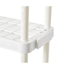 Gracious Living 4 Shelf Adjustable Height Ventilated Medium Duty Storage, White