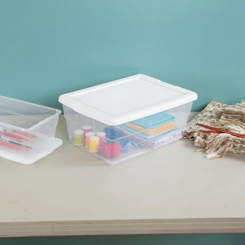 Sterilite 16 Quart Stacking Storage Box Container Tub with Lid