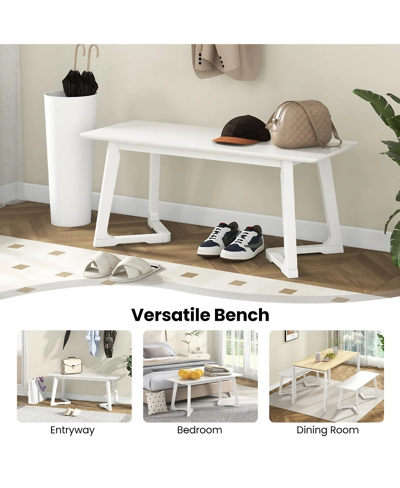 Gouun 42-Inch Rubberwood Entryway Dining Bench
