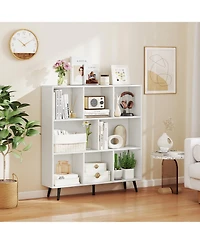 Gouun 8-Cube Bookcase with Tapered Metal Legs and Anti-Tipping Kits