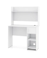 Slickblue Home Office Desk with Raised Display Shelf and 2 Open Shelves