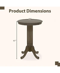 Gouun Pub Height 30 in Round Dining Table with Pedestal Base