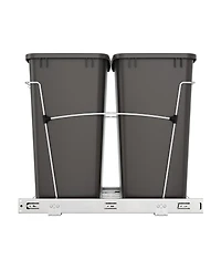 Rev-a-shelf Double Pullout Trash Can 35 qt. for Kitchen, Gray, Rv-18KD-13C-S