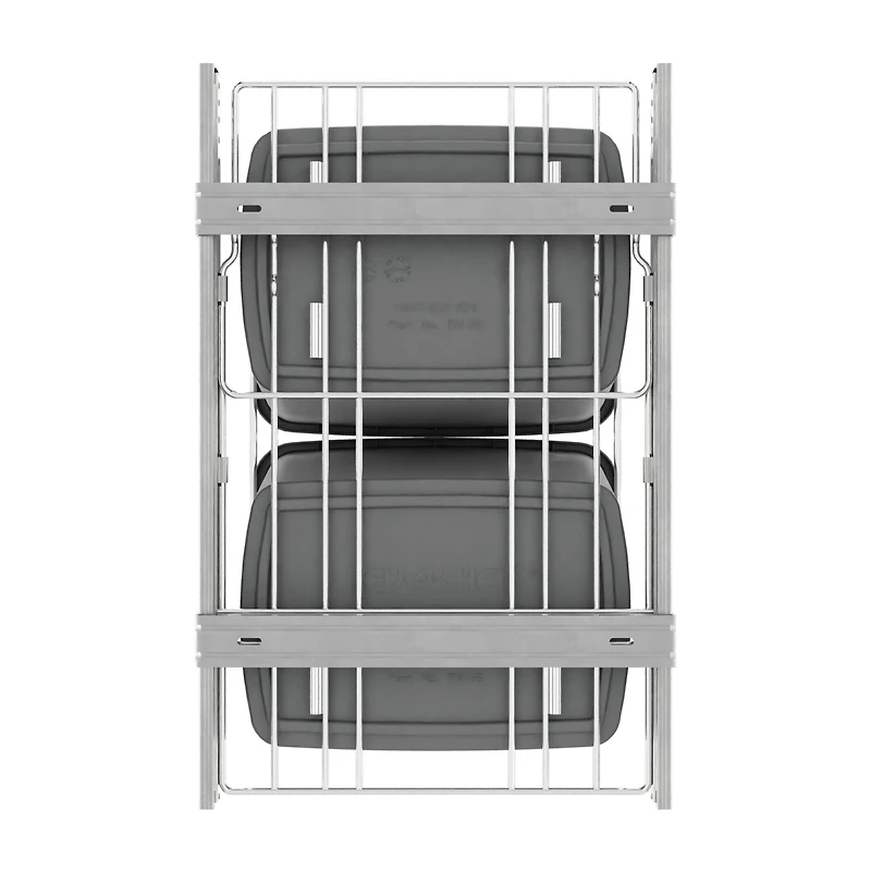 Rev-a-Shelf Double Pullout Trash Can 35 qt. for Kitchen, Silver, Rv-18KD-17C S