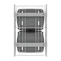Rev-a-Shelf Double Pullout Trash Can 35 qt. for Kitchen, Silver, Rv-18KD-17C S
