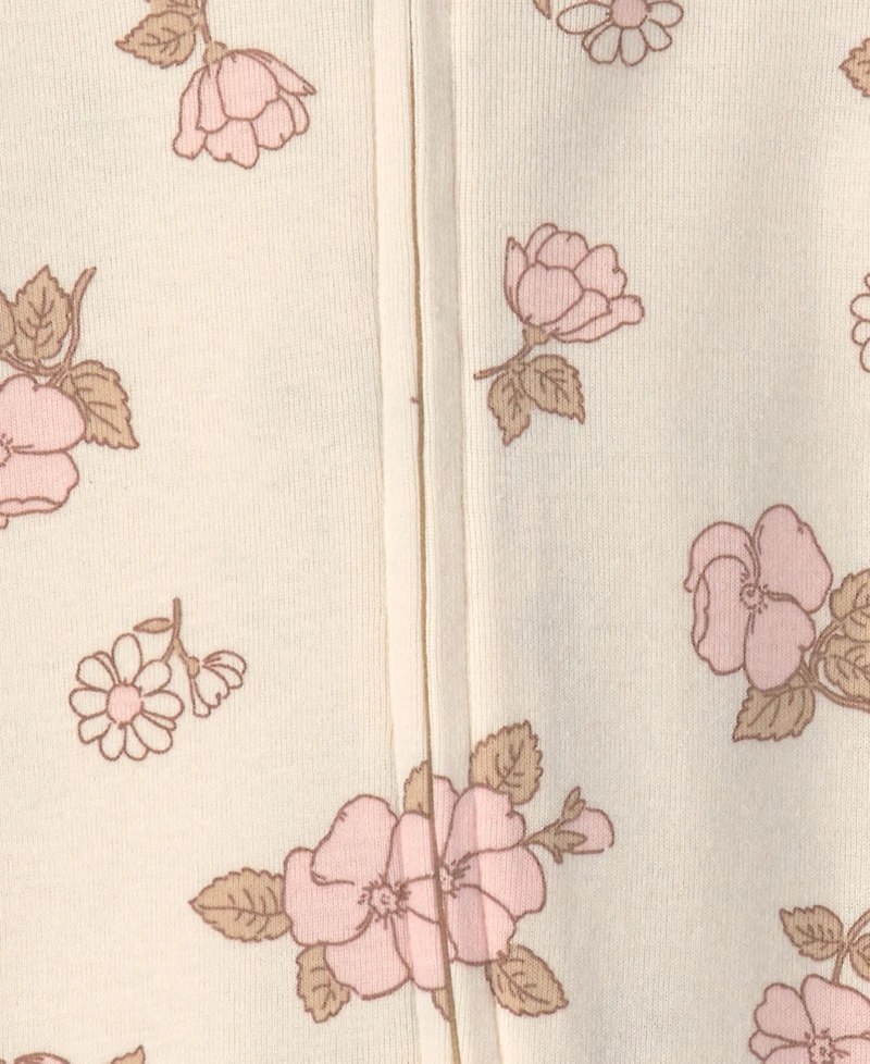 Carter's Baby Girls' 2-Pack Flower Striped Snug Fit Sleep & Play