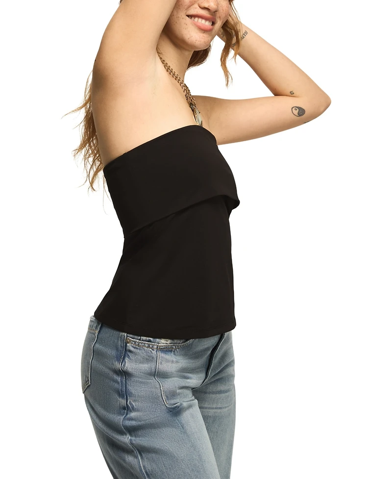 Lucky Brand Women's Strapless Foldover Knit Tube Top