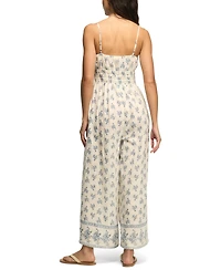Lucky Brand Women's Sleeveless Gauze Smocked Waist Jumpsuit