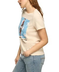 Lucky Brand Women's Coca Cola Bottle Stars Classic Crewneck T-Shirt