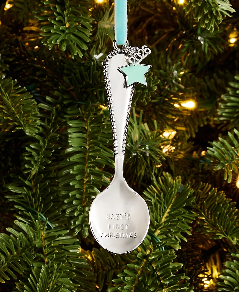 Holiday Lane Baby's First Blue Christmas Spoon 2026 Ornament, Macy's Exclusive