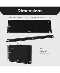 BalanceFrom Fitness All-Purpose Folding Anti Tear 4 Panel Fitness Mat w/ Sectional Floor Balance Beam for Aerobics & Gymnastics