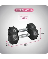 HolaHatha Iron Hexagonal Cast Home Exercise Dumbbell Free Weight, 15 Pounds