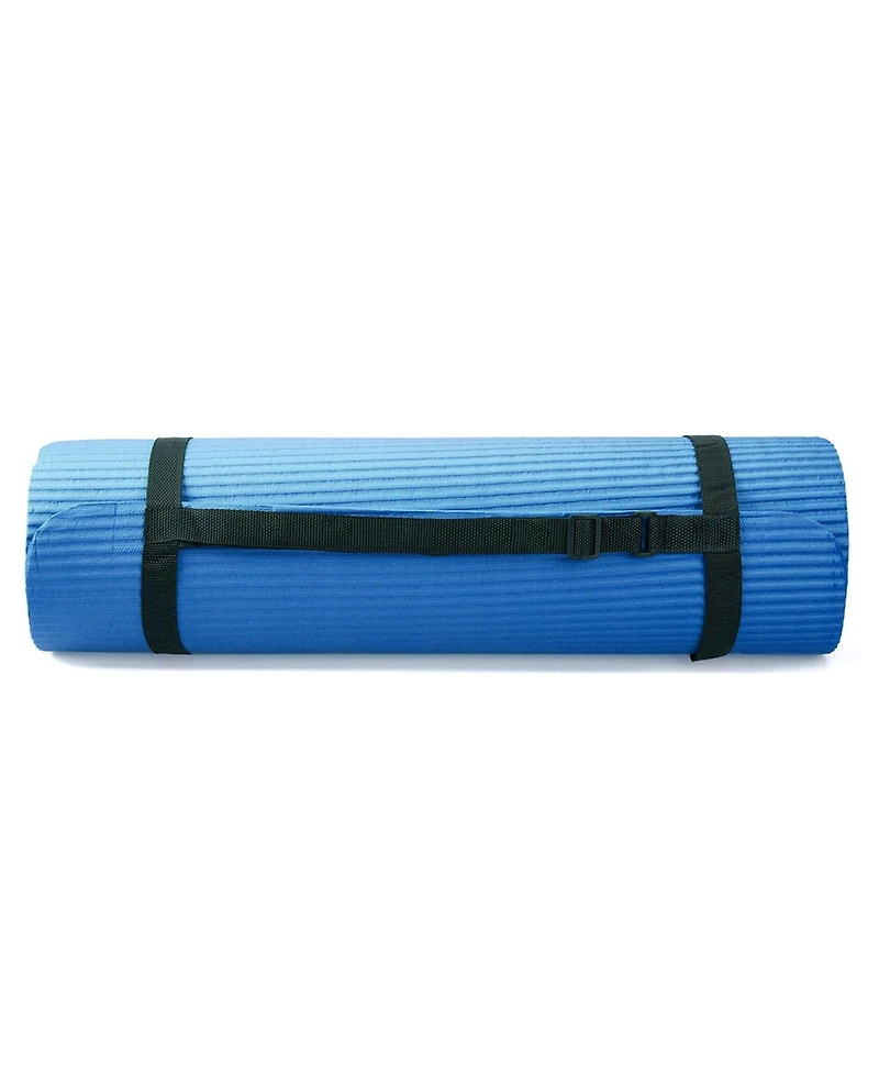 BalanceFrom 7 Piece Yoga Set, with Mat & Towel, Home Workout Equipment, Blue