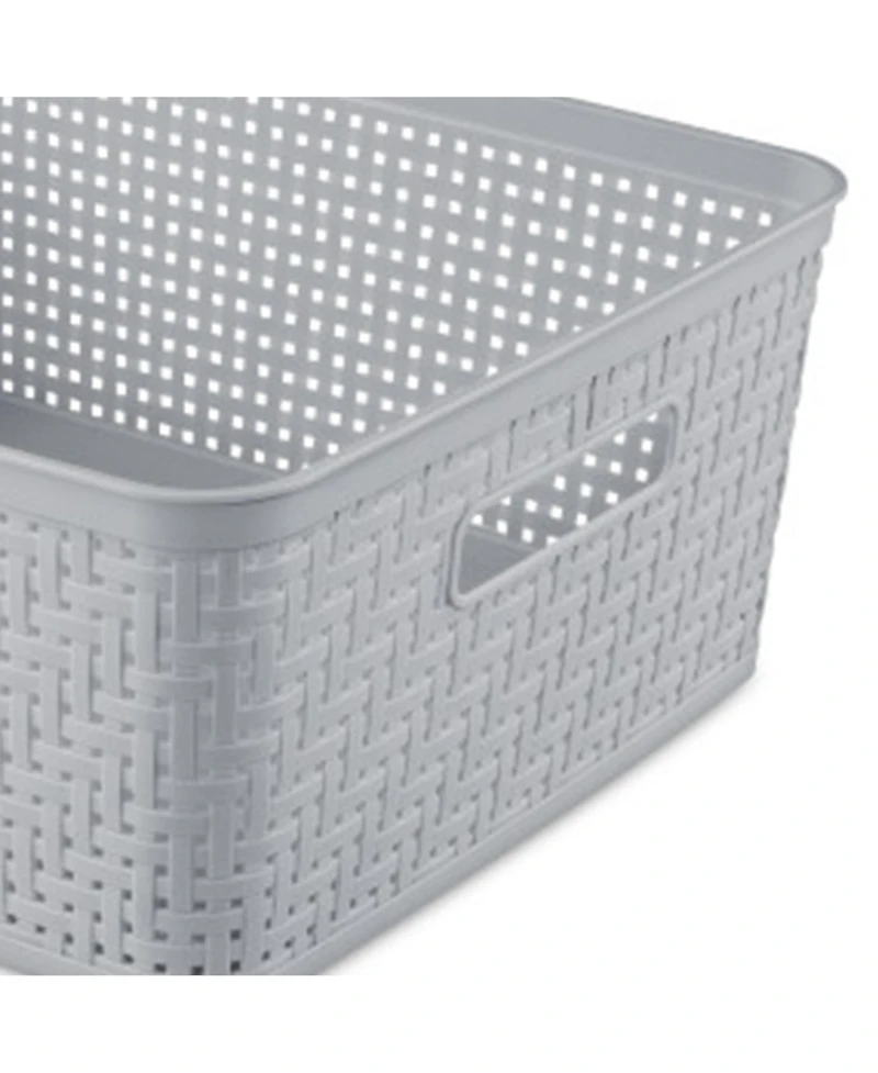 Sterilite 14'' x 11.5'' x 5'' Woven Rectangular Short Basket Organizer (6 Pack)