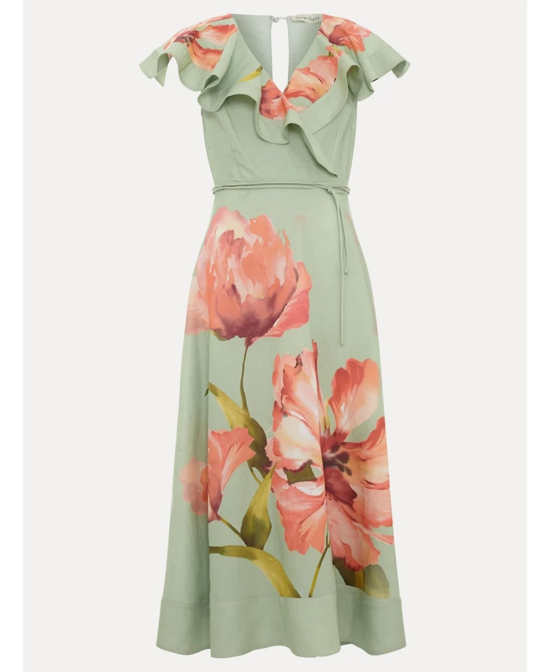 Phase Eight Women's Matilda Ruffle V-Neck Floral Dress