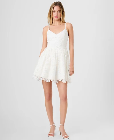 French Connection Women's Lace V-Neck Ballerina Mini Dress