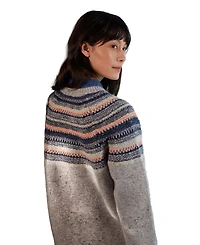 Celtic & Co. Women's Stitchy Stripe Yoke Sweater
