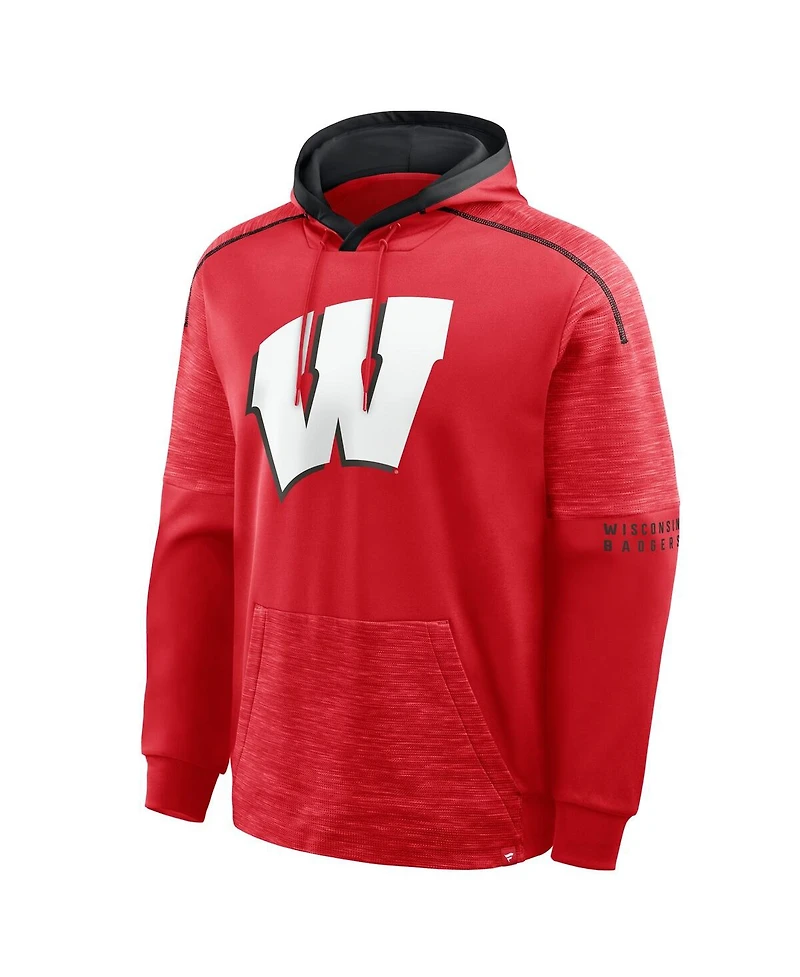 Fanatics Men's Red Wisconsin Badgers Quad Defender Hoodie