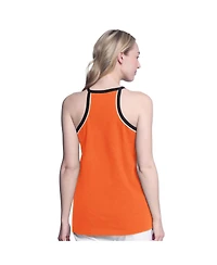 G-iii 4Her by Carl Banks Women's Orange Philadelphia Flyers Curveball Racerback Scoop Neck Slub Tank Top