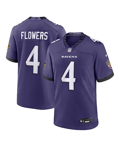 Nike Men's Zay Flowers Purple Baltimore Ravens Team Game Jersey