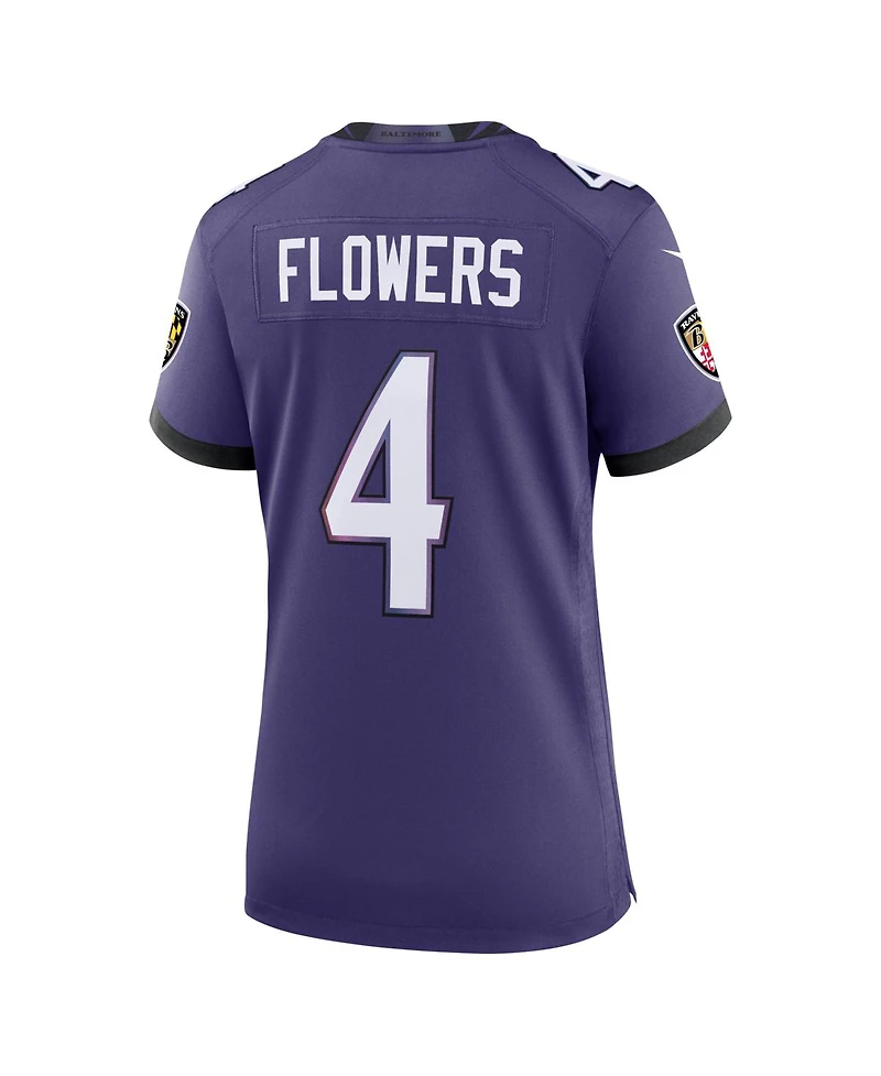 Nike Women's Zay Flowers Purple Baltimore Ravens Team Game Jersey