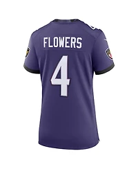 Nike Women's Zay Flowers Purple Baltimore Ravens Team Game Jersey