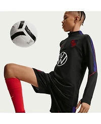 Nike Big Boys and Girls Black Usmnt 2026 Strike Dri-fit Long Sleeve Quarter-Zip Drill Top