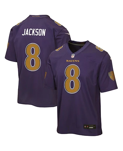 Nike Big Boys and Girls Lamar Jackson Purple Baltimore Ravens Alternate 2 Game Jersey