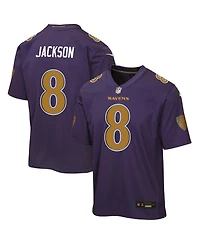 Nike Big Boys and Girls Lamar Jackson Purple Baltimore Ravens Alternate 2 Game Jersey