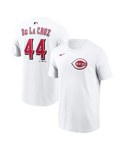 Nike Men's Elly De La Cruz White Cincinnati Reds Name Number T-Shirt