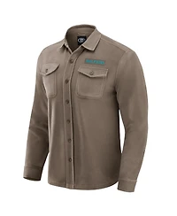 Fanatics Men's Tan Miami Dolphins Polar Fleece Cozy Button-Up Shirt