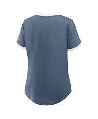 Fanatics Women's Navy Detroit Tigers Relaxed Fit Vintage Play Slub V-Neck Fashion Top