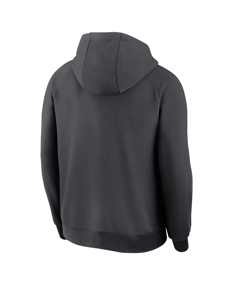 Nike Men's Anthracite San Francisco Giants Authentic Collection Player Raglan Dri-fit Full-Zip Hoodie