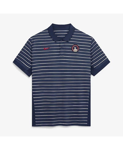 Nike Men's Navy/Cream Cleveland Guardians Authentic Collection City Connect Striped Victory Dri-fit Polo Shirt