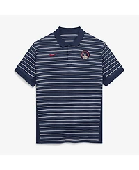 Nike Men's Navy/Cream Cleveland Guardians Authentic Collection City Connect Striped Victory Dri-fit Polo Shirt