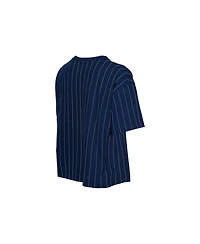 New Era Women's Navy York Yankees Throwback Meshback Pinstripe Boxy T-Shirt