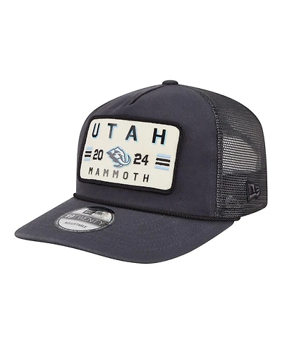 New Era Men's Charcoal Utah Mammoth Washed Patch 19TWENTY Trucker Adjustable Hat
