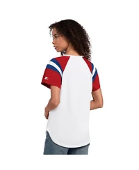 Starter Women's White Philadelphia Phillies Game On Notch Neck Raglan T-Shirt